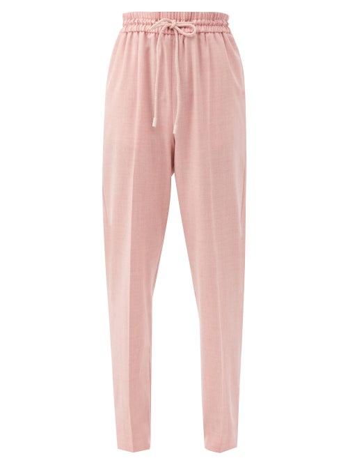 Matchesfashion.com Roksanda - Palmira Elasticated-waist Wool-blend Trousers - Womens - Light Pink