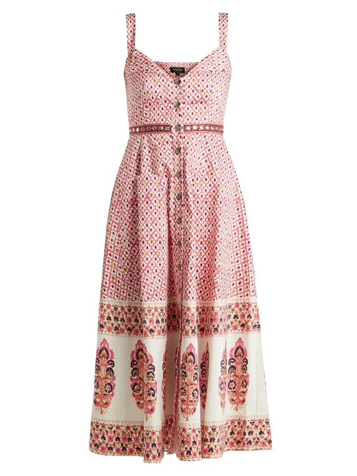 Saloni Fara Printed Cotton-blend Dress