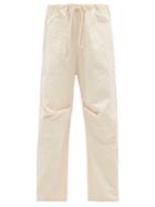 Matchesfashion.com Lauren Manoogian - Lap Cotton-calico Rounded-leg Trousers - Womens - Cream White