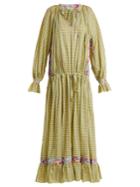 Natasha Zinko Checked Dropped-waist Cotton Maxi Dress