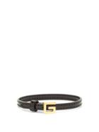 Matchesfashion.com Gucci - G-logo Buckle Patent-leather Bracelet - Womens - Black