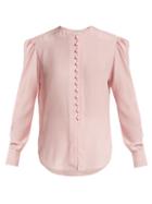 Matchesfashion.com Hillier Bartley - Covered Button Silk Blouse - Womens - Cream Multi