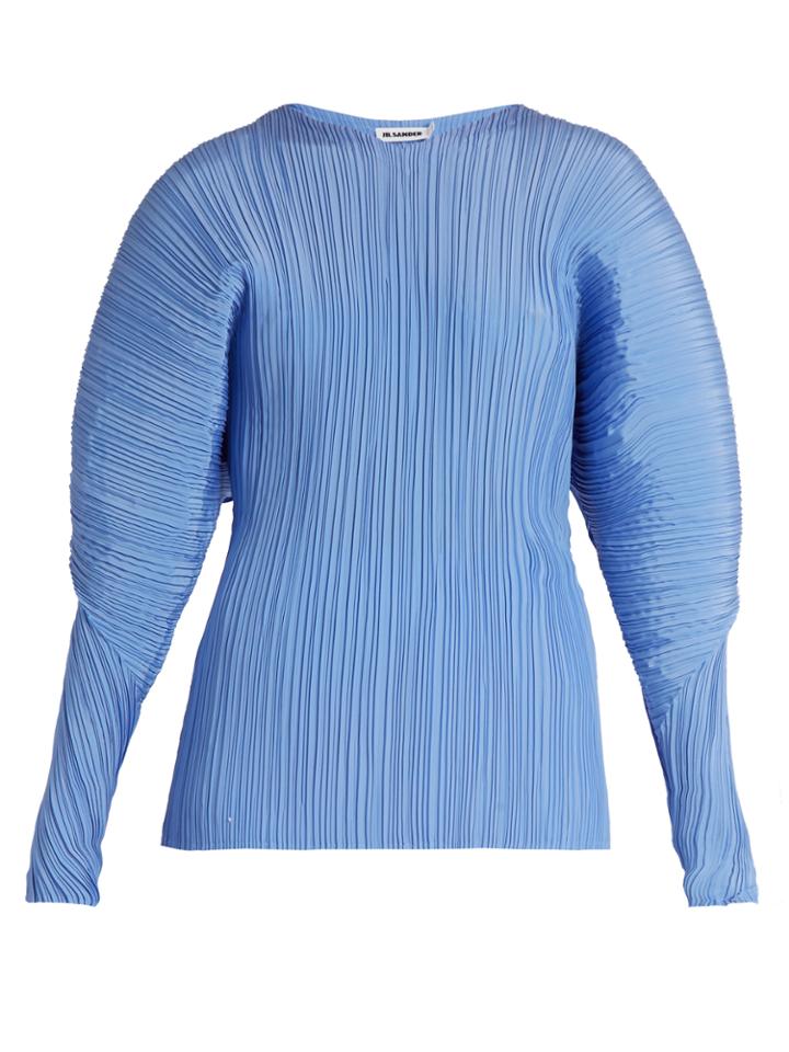 Jil Sander Calia Pleated Silk Top
