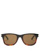 Matchesfashion.com Saint Laurent - Square Frame Acetate Sunglasses - Mens - Tortoiseshell