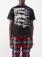 Aries - Connecting-print Cotton-jersey T-shirt - Mens - Black