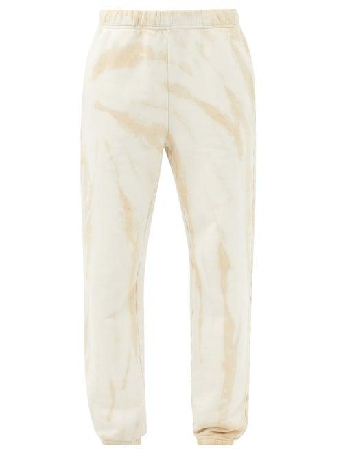 Matchesfashion.com Les Tien - Tie-dye Brushed-back Cotton Track Pants - Womens - Beige