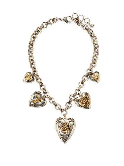 Matchesfashion.com Alexander Mcqueen - Heart-locket Charm Necklace - Womens - Silver