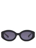 Matchesfashion.com Karen Walker Eyewear - Bishop Oval Frame Acetate Sunglasses - Womens - Black Grey