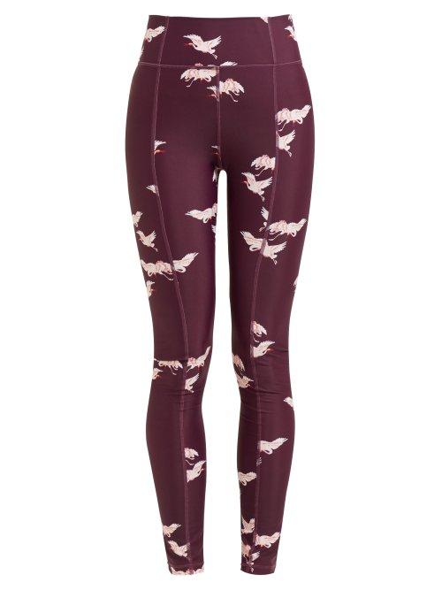 Matchesfashion.com The Upside - Crane Nyc Leggings - Womens - Burgundy Multi