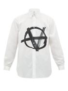 Matchesfashion.com Vetements - Anarchy Print Poplin Shirt - Mens - White