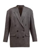 Matchesfashion.com Isabel Marant - Oladimia Cocooned Flannel Suit Jacket - Womens - Grey