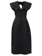 Matchesfashion.com Maison Rabih Kayrouz - Tie-back Satin-twill Midi Dress - Womens - Black