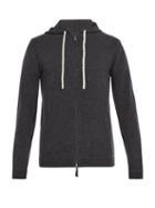 Matchesfashion.com Allude - Zip Up Wool Blend Hooded Sweater - Mens - Charcoal
