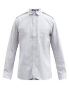 Matchesfashion.com Junya Watanabe - Stripe Cotton Oxford Shirt - Mens - Blue