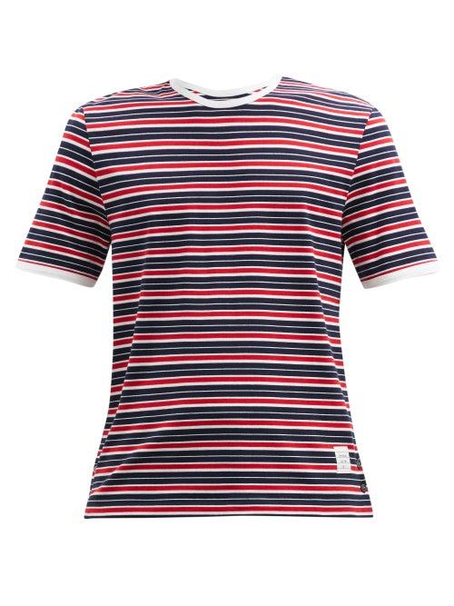 Matchesfashion.com Thom Browne - Ringer Striped Cotton-jersey T-shirt - Mens - Red