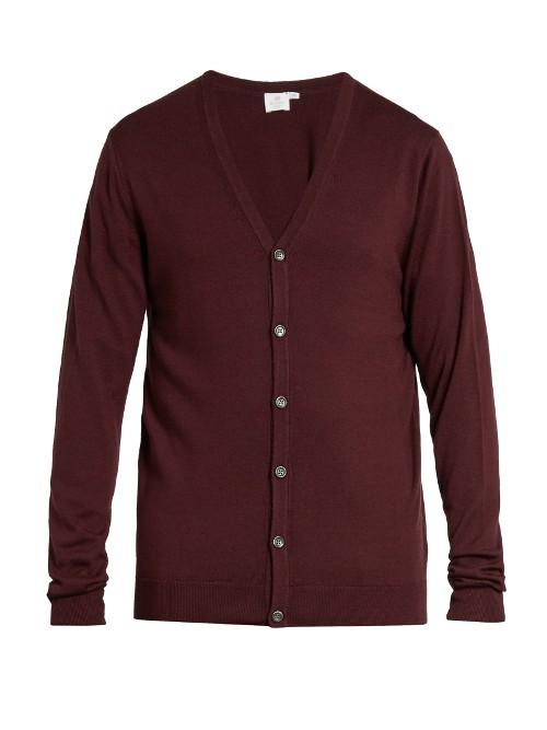 Sunspel V-neck Wool Cardigan