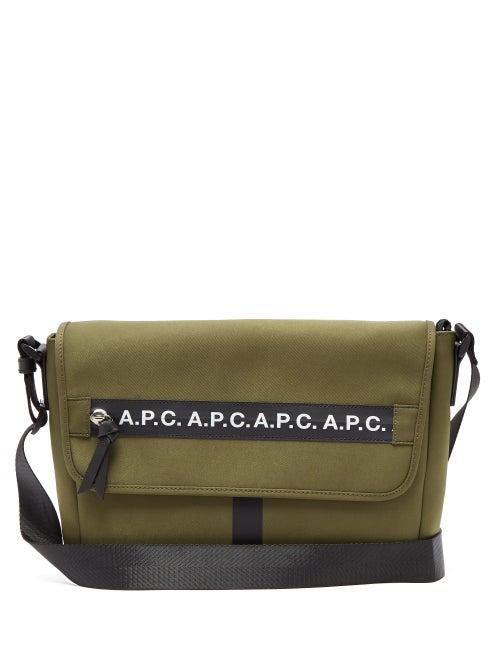 Matchesfashion.com A.p.c. - Saville Logo Stripe Canvas Messenger Bag - Mens - Khaki
