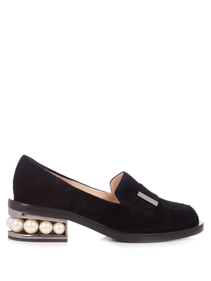 Nicholas Kirkwood Casati Pearl-heel Velvet Loafers