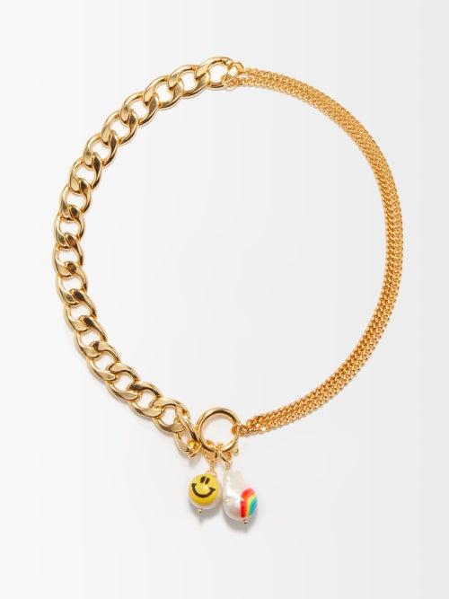 Joolz By Martha Calvo - Let The Good Times Roll 14kt Gold-plated Necklace - Womens - Rainbow
