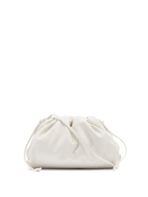 Ladies Bags Bottega Veneta - The Pouch Small Leather Clutch Bag - Womens - White