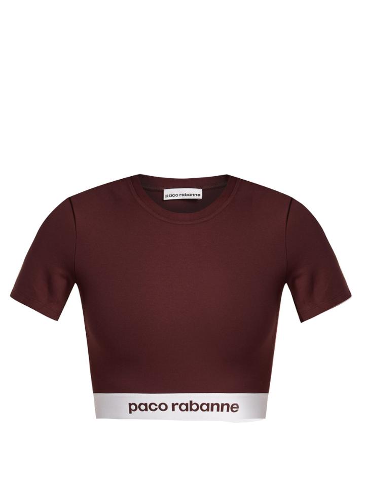 Paco Rabanne Bodyline Logo-jacquard Performance Cropped Top