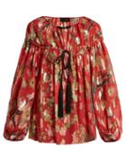 Matchesfashion.com Dundas - Fil Coup Silk Blend Blouse - Womens - Red Multi