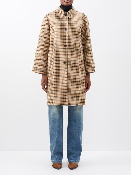 Nili Lotan - Watson Checked Cotton-twill Coat - Womens - Beige Multi