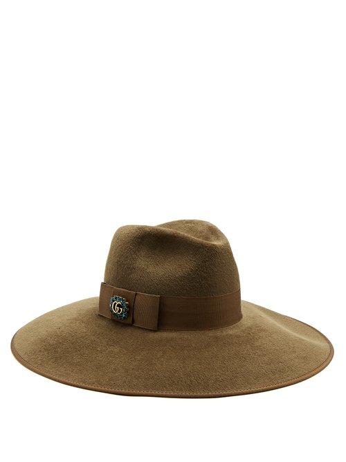 Matchesfashion.com Gucci - Gg Embellished Felt Hat - Womens - Beige