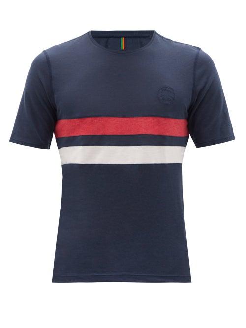 Matchesfashion.com Iffley Road - Cambrian Striped Drirelease-jersey T-shirt - Mens - Navy