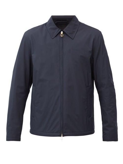 Matchesfashion.com Dunhill - Harrington Point-collar Technical Jacket - Mens - Dark Navy