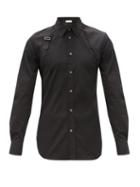 Matchesfashion.com Alexander Mcqueen - Harness Cotton-blend Poplin Shirt - Mens - Black