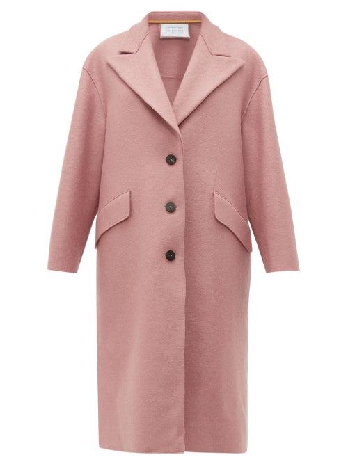 Matchesfashion.com Harris Wharf London - Peak Lapel Single Breasted Wool Coat - Womens - Light Pink