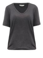 Matchesfashion.com Isabel Marant Toile - Kranger V Neck Linen Jersey T Shirt - Womens - Dark Grey