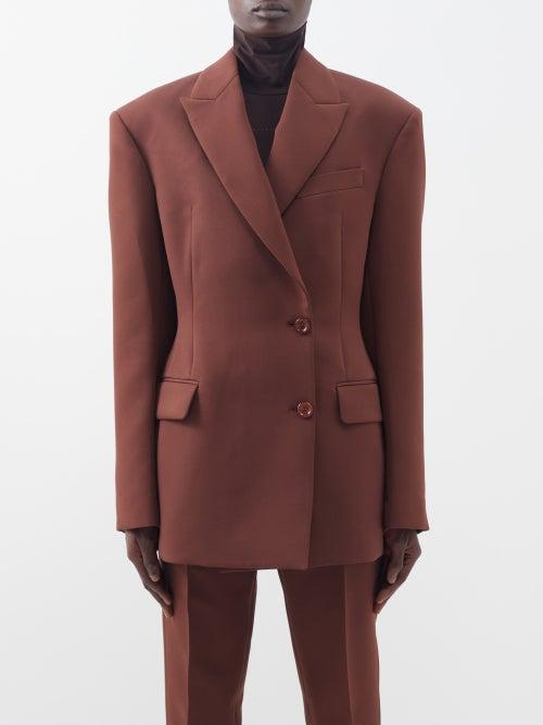 Acne Studios - Jaiba Double-breasted Crepe Suit Jacket - Womens - Brown