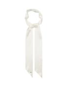 Matchesfashion.com Saint Laurent - Logo-plaque Slim Silk-charmeuse Scarf - Womens - White