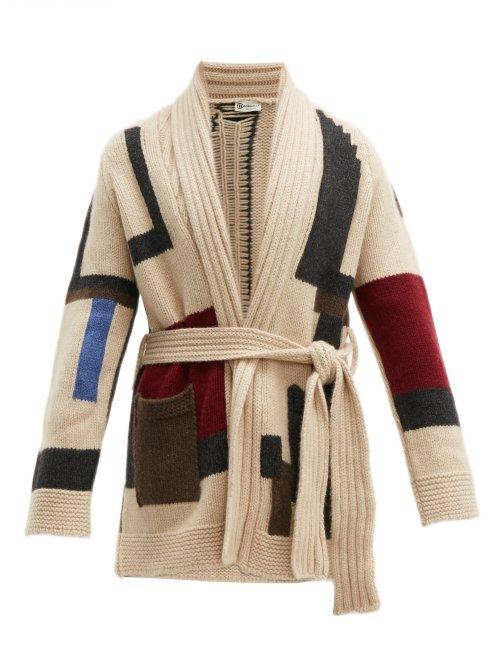 Matchesfashion.com Connolly - Block Knit Cashmere Beach Cardigan - Mens - Beige