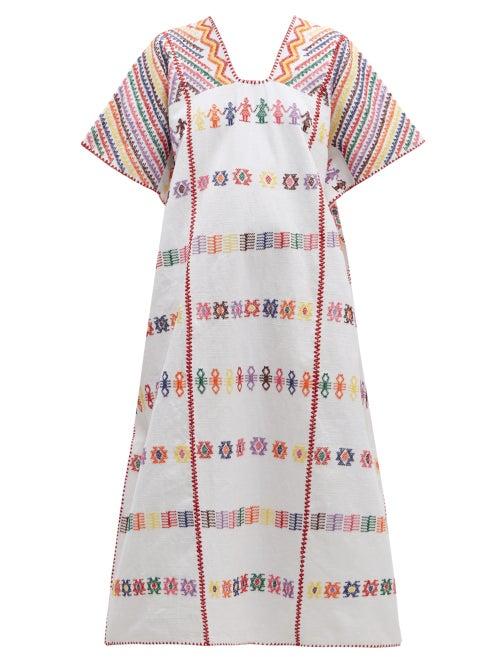 Matchesfashion.com Pippa Holt - No. 145 Embroidered Cotton Kaftan - Womens - White Multi