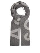 Matchesfashion.com Acne Studios - Toronty Logo Jacquard Wool Blend Scarf - Womens - Grey