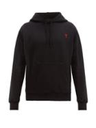Matchesfashion.com Ami - Ami De Coeur Appliqu Cotton Hooded Sweatshirt - Mens - Black