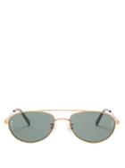 Matchesfashion.com Stella Mccartney - Oval Metal And Tortoiseshell Acetate Sunglasses - Womens - Gold