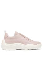 Matchesfashion.com Valentino - Gumboy Raised Sole Leather Low Top Trainers - Womens - Pink