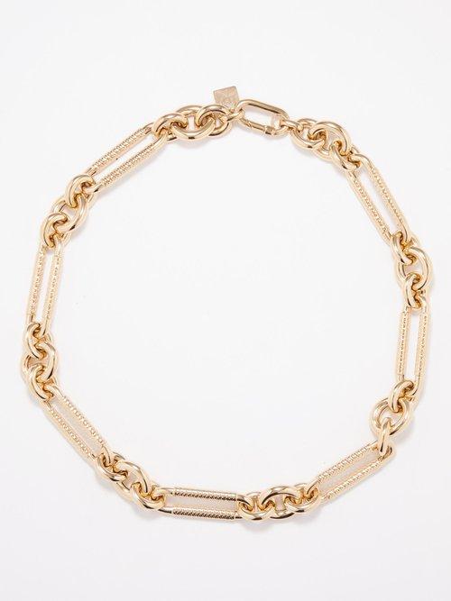 Lauren Rubinski - Mixed Chain-link 14kt Gold Necklace - Womens - Yellow Gold