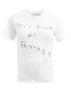 Matchesfashion.com Ludovic De Saint Sernin - Don't Ruin My Fantasy-print Cotton-jersey T-shirt - Womens - White