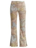 Matchesfashion.com Acne Studios - Leaf Print Knitted Trousers - Womens - Beige