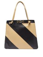 Matchesfashion.com Gucci - Zumi Striped Leather Tote Bag - Womens - Black White