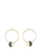 Matchesfashion.com Jil Sander - Stone Embellished Hoop Earrings - Womens - Green