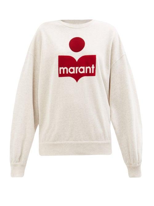 Isabel Marant Toile - Mindy Flocked-logo Cotton-blend Jersey Sweatshirt - Womens - Ivory