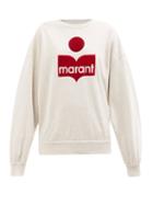 Isabel Marant Toile - Mindy Flocked-logo Cotton-blend Jersey Sweatshirt - Womens - Ivory