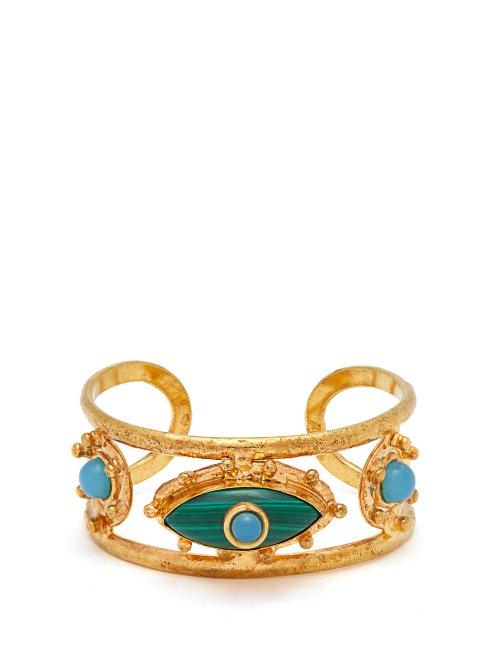 Matchesfashion.com Sylvia Toledano - Third Eye Malachite And Chalcedony Bracelet - Womens - Green