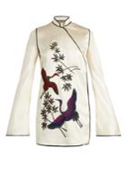 Attico Elena Heron-embellished Satin Kimono Dress